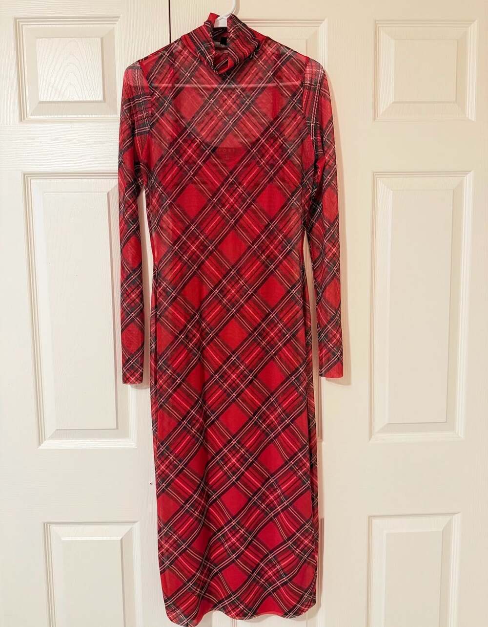 Fore Plaid Midi Dress Size L